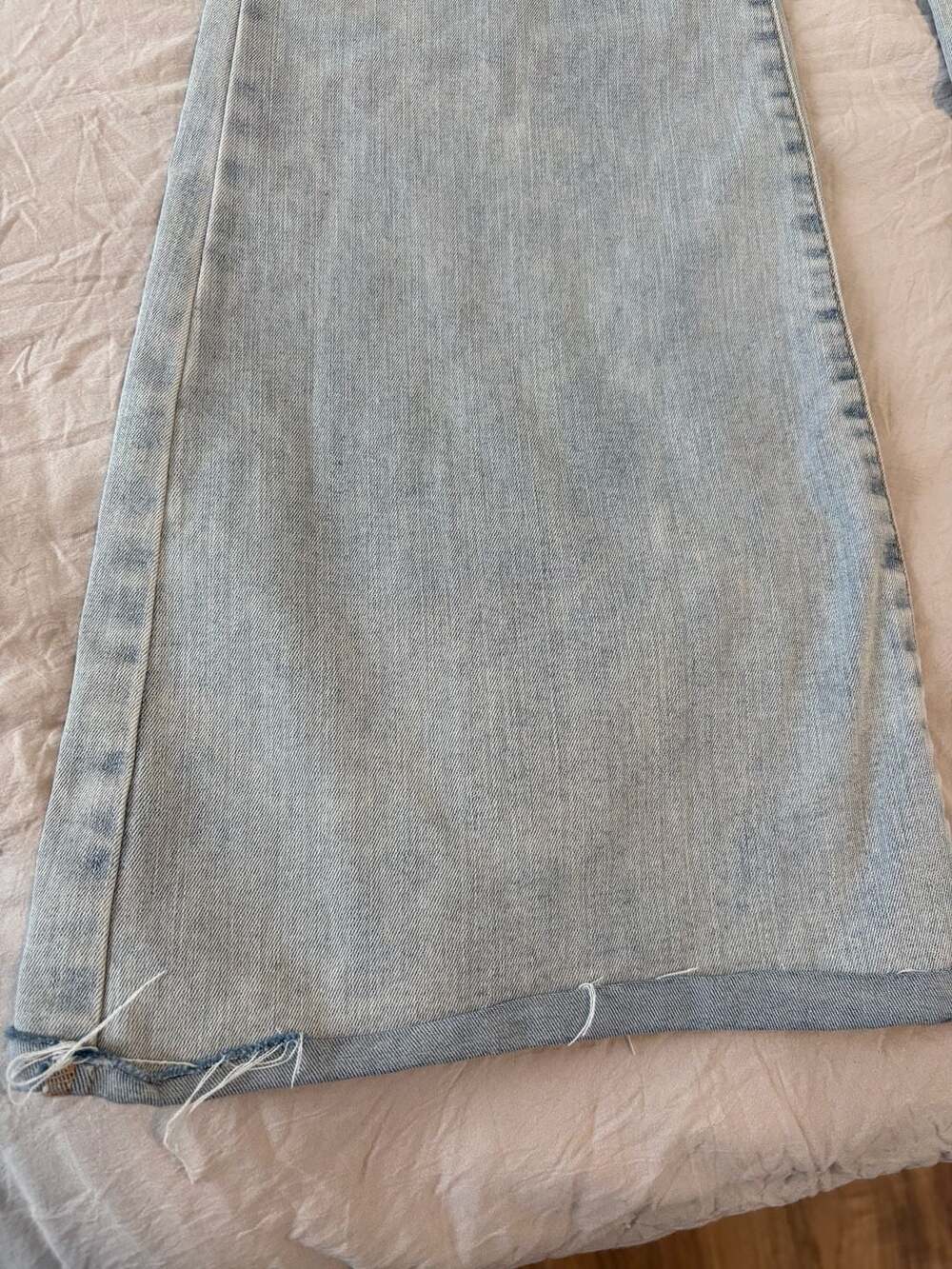 Wild Fable Light Blue High Rise Ruched Flare Jeans - Picture 2 of 16